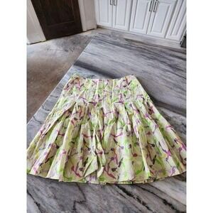 Liz Claiborne 90s Vintage High Heel Shoes Printed Cotton Full‎ Skirt